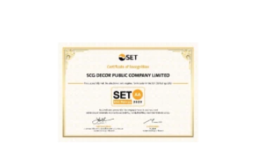 SET ESG Ratings "AA" level in the Property and Construction (PROPCON) business category. Included in the "SET ESG Index"